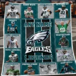 Philadelphia Eagles Quilt Blanket Legends Green White