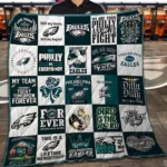 Philadelphia Eagles Quilt Blanket Patchwork Green White
