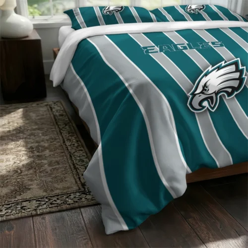 Philadelphia Eagles Stripe Style Bedding Set Fashion Forward