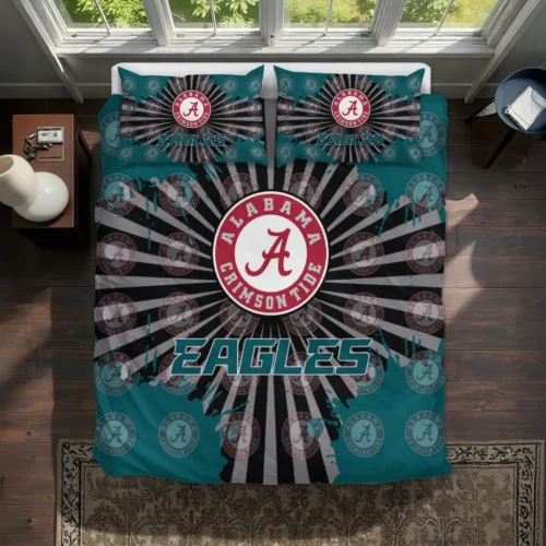 Philadelphia Eagles Sunburst Splatter Bedding Set Best Selling