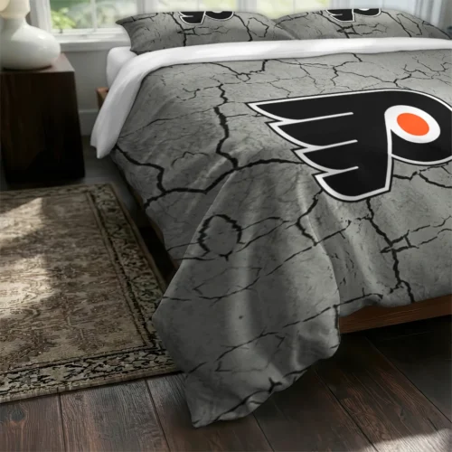 Philadelphia Flyers Cracked Texture Bedding Set Fashion Forward