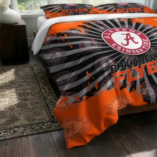 Philadelphia Flyers Sunburst Splatter Bedding Set Fashion Forward