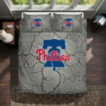 Philadelphia Phillies Cracked Texture Bedding Set Best Selling