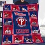 Philadelphia Phillies Quilt Blanket Legends Red Blue