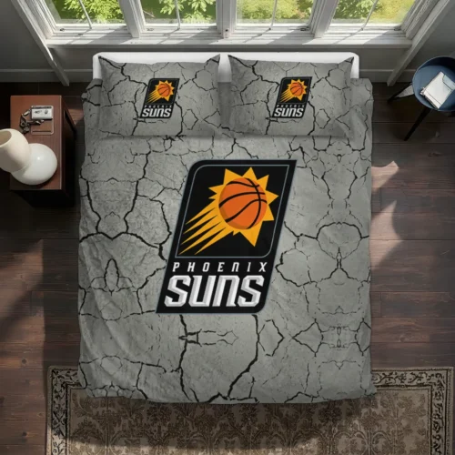 Phoenix Suns Cracked Texture Bedding Set Best Selling
