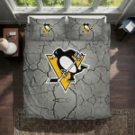 Pittsburgh Penguins Cracked Texture Bedding Set Best Selling