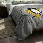 Pittsburgh Penguins Cracked Texture Bedding Set Best Selling
