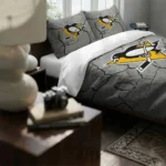 Pittsburgh Penguins Cracked Texture Bedding Set Best Selling