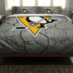 Pittsburgh Penguins Cracked Texture Bedding Set Best Selling