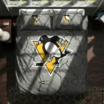 Pittsburgh Penguins Cracked Texture Bedding Set Best Selling