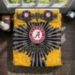 Pittsburgh Penguins Sunburst Splatter Bedding Set Best Selling