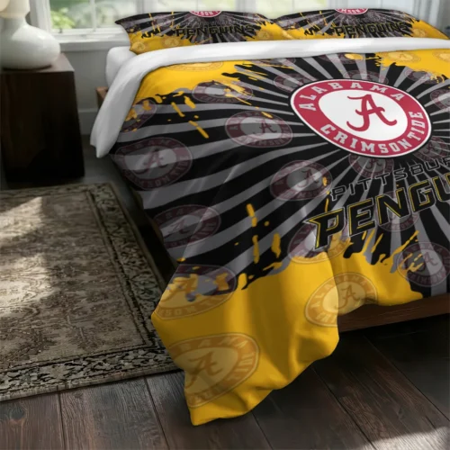 Pittsburgh Penguins Sunburst Splatter Bedding Set Fashion Forward