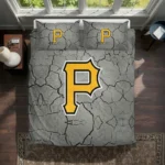 Pittsburgh Pirates Cracked Texture Bedding Set Best Selling