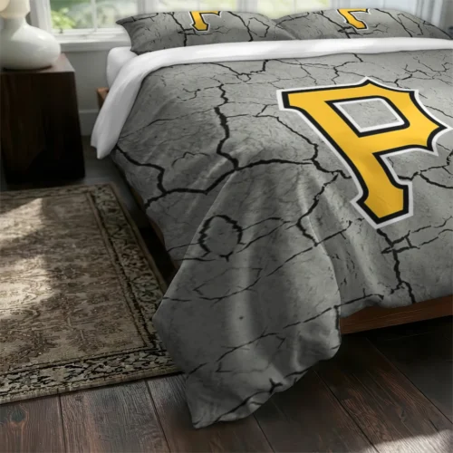 Pittsburgh Pirates Cracked Texture Bedding Set Fashion Forward