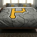 Pittsburgh Pirates Cracked Texture Bedding Set Best Selling
