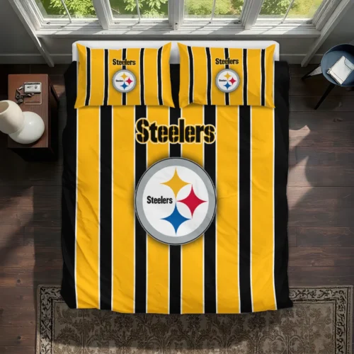 Pittsburgh Steelers Stripe Style Bedding Set Best Selling