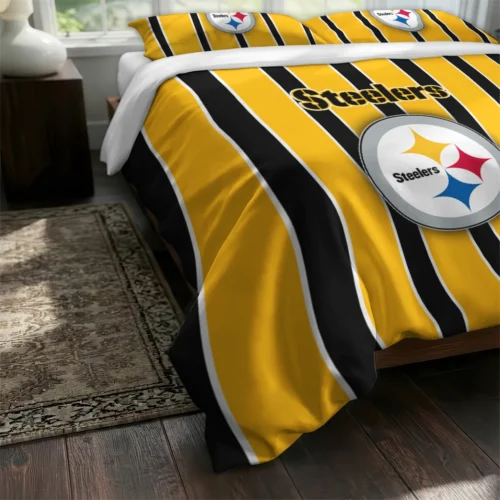 Pittsburgh Steelers Stripe Style Bedding Set Fashion Forward