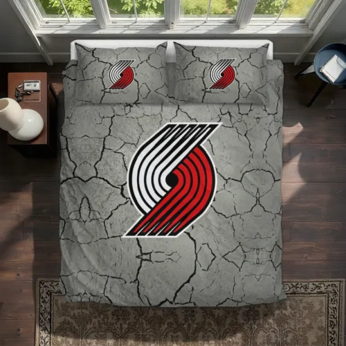 Portland Trail Blazers Cracked Texture Bedding Set Best Selling
