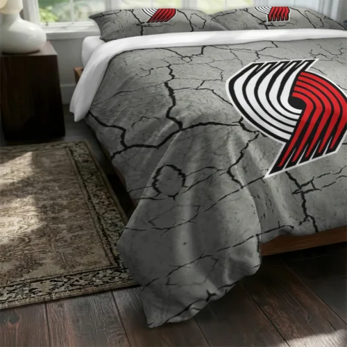 Portland Trail Blazers Cracked Texture Bedding Set Fashion Forward