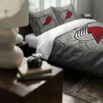 Portland Trail Blazers Cracked Texture Bedding Set Best Selling