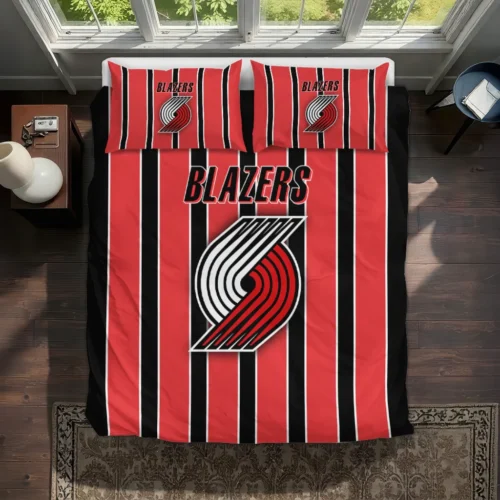 Portland Trail Blazers Stripe Style Bedding Set Best Selling