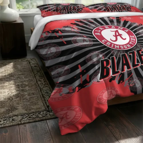 Portland Trail Blazers Sunburst Splatter Bedding Set Fashion Forward