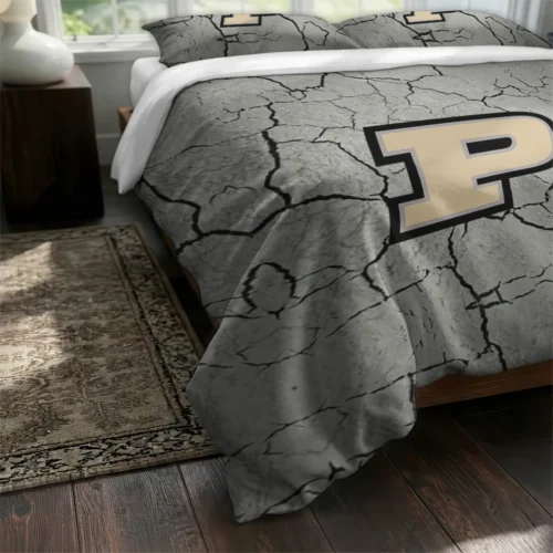 Purdue Boilermakers Cracked Texture Bedding Set Fashion Forward
