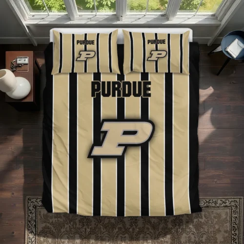 Purdue Boilermakers Stripe Style Bedding Set Best Selling