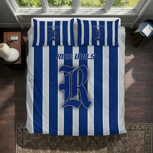 Rice Owls Stripe Style Bedding Set Best Selling