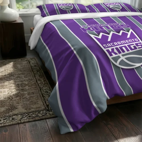 Sacramento Kings Stripe Style Bedding Set Fashion Forward