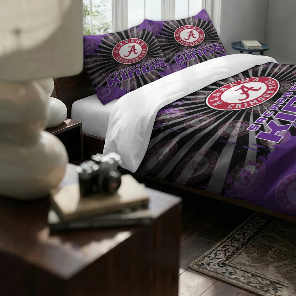 Sacramento Kings Sunburst Splatter Bedding Set High Quality Sacramento Kings Sunburst Splatter Bedding Set High Quality