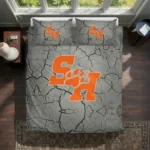 Sam Houston Bearkats Cracked Texture Bedding Set Best Selling
