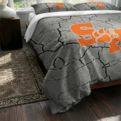 Sam Houston Bearkats Cracked Texture Bedding Set Fashion Forward