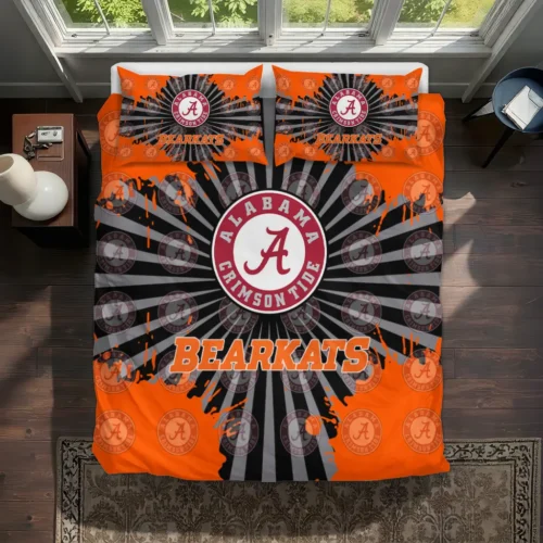 Sam Houston Bearkats Sunburst Splatter Bedding Set Best Selling