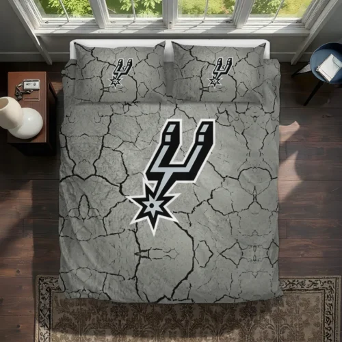 San Antonio Spurs Cracked Texture Bedding Set Best Selling