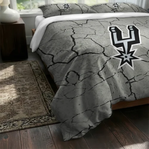 San Antonio Spurs Cracked Texture Bedding Set Fashion Forward
