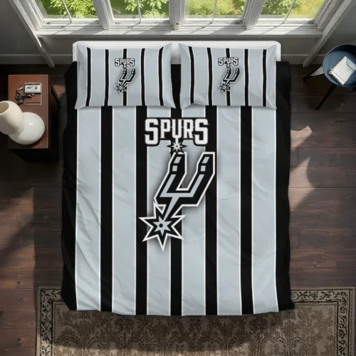 San Antonio Spurs Stripe Style Bedding Set Best Selling