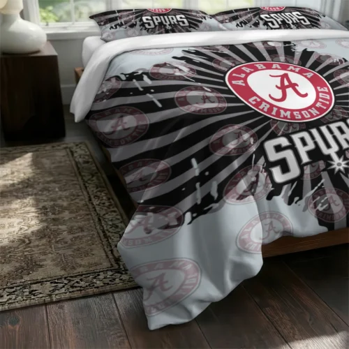 San Antonio Spurs Sunburst Splatter Bedding Set Fashion Forward