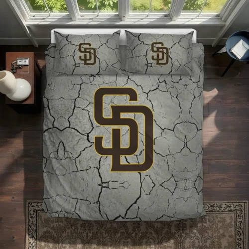 San Diego Padres Cracked Texture Bedding Set Best Selling