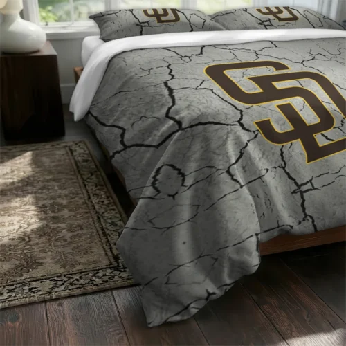 San Diego Padres Cracked Texture Bedding Set Fashion Forward