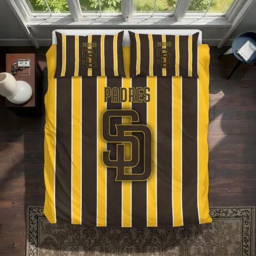 San Diego Padres Stripe Style Bedding Set Best Selling