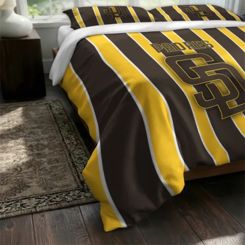 San Diego Padres Stripe Style Bedding Set Fashion Forward