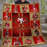 San Francisco 49ers Quilt Blanket Legends Red Beige