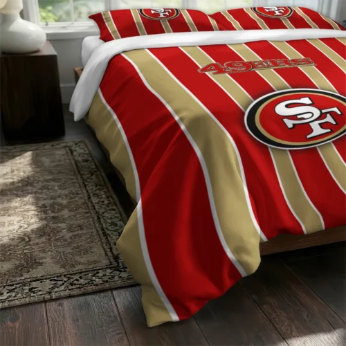 San Francisco 49ers Stripe Style Bedding Set Fashion Forward
