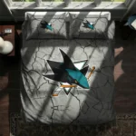 San Jose Sharks Cracked Texture Bedding Set Best Selling