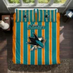 San Jose Sharks Stripe Style Bedding Set Best Selling