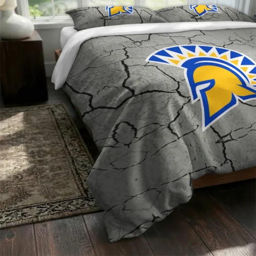 San Jose State Spartans Cracked Texture Bedding Set Fashion Forward
