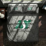 Saskatchewan Roughriders Cracked Texture Bedding Set Best Selling