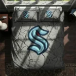 Seattle Kraken Cracked Texture Bedding Set Best Selling