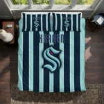 Seattle Kraken Stripe Style Bedding Set Best Selling